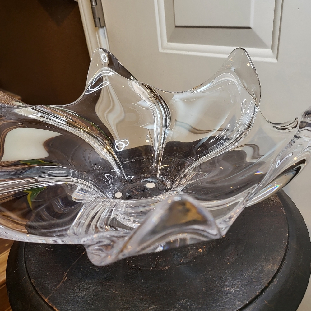 Cofrac Art Verrier France Crystal Glass Splash Bowl Mid-century Modern 1… - Picture 8 of 8